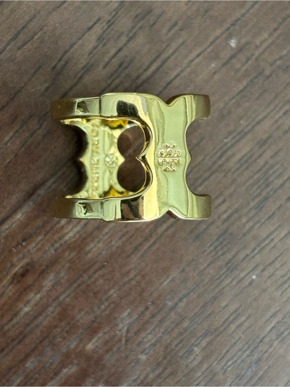 Gold Logo Cut-Out Statement Ring size 6 brand new